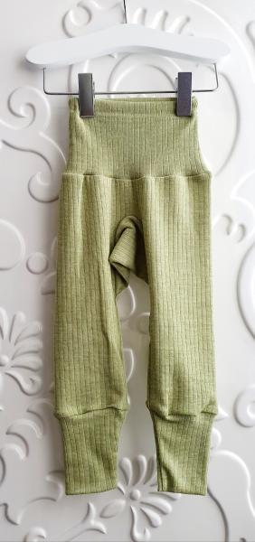 Cosilana Baby-Hose mit Bund Baumwolle-Wolle/Seide UNI-GRÜN-MELIERT (Hellgrün)
